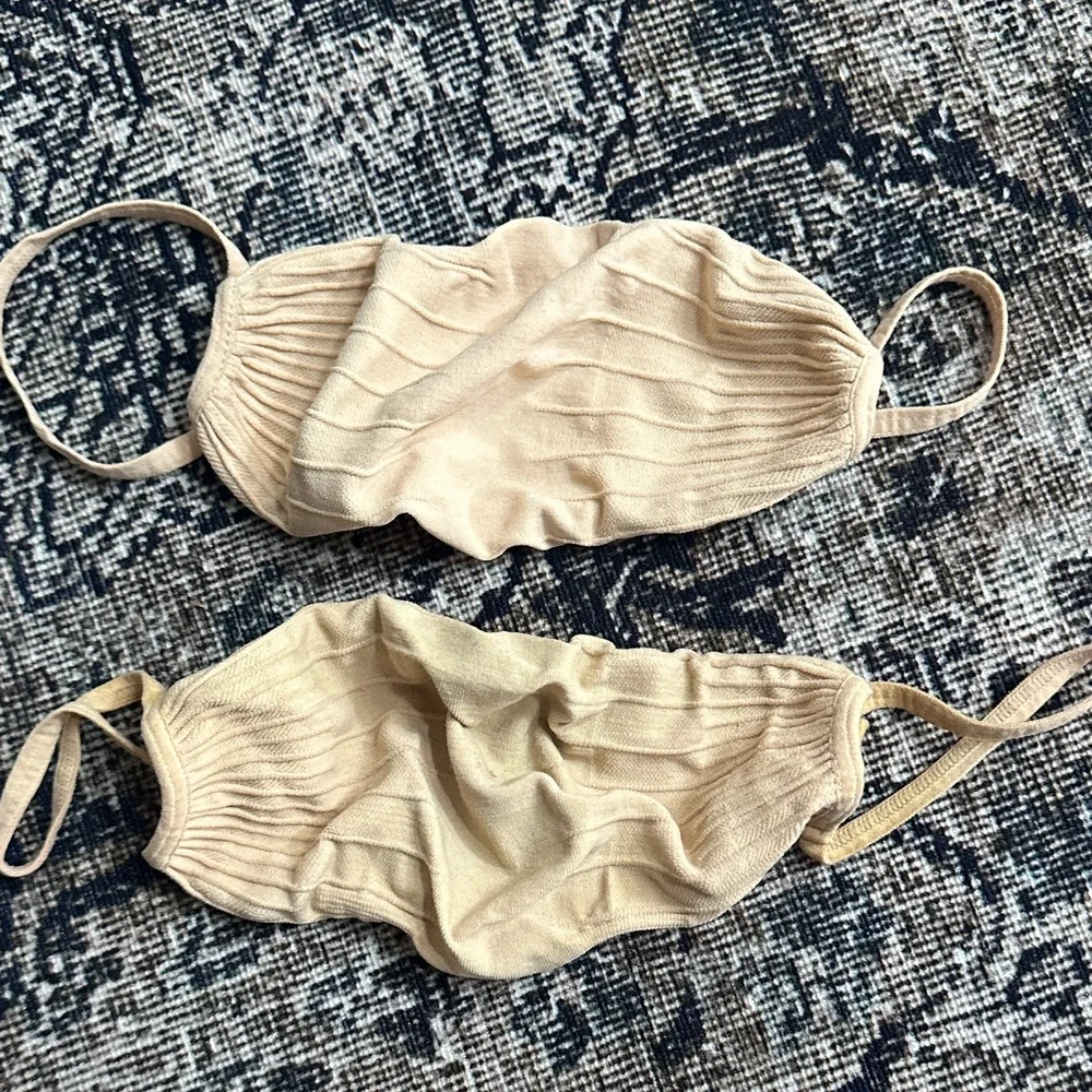 SKIMS Ribbed Knit Face Mask Duo - Nude Beige